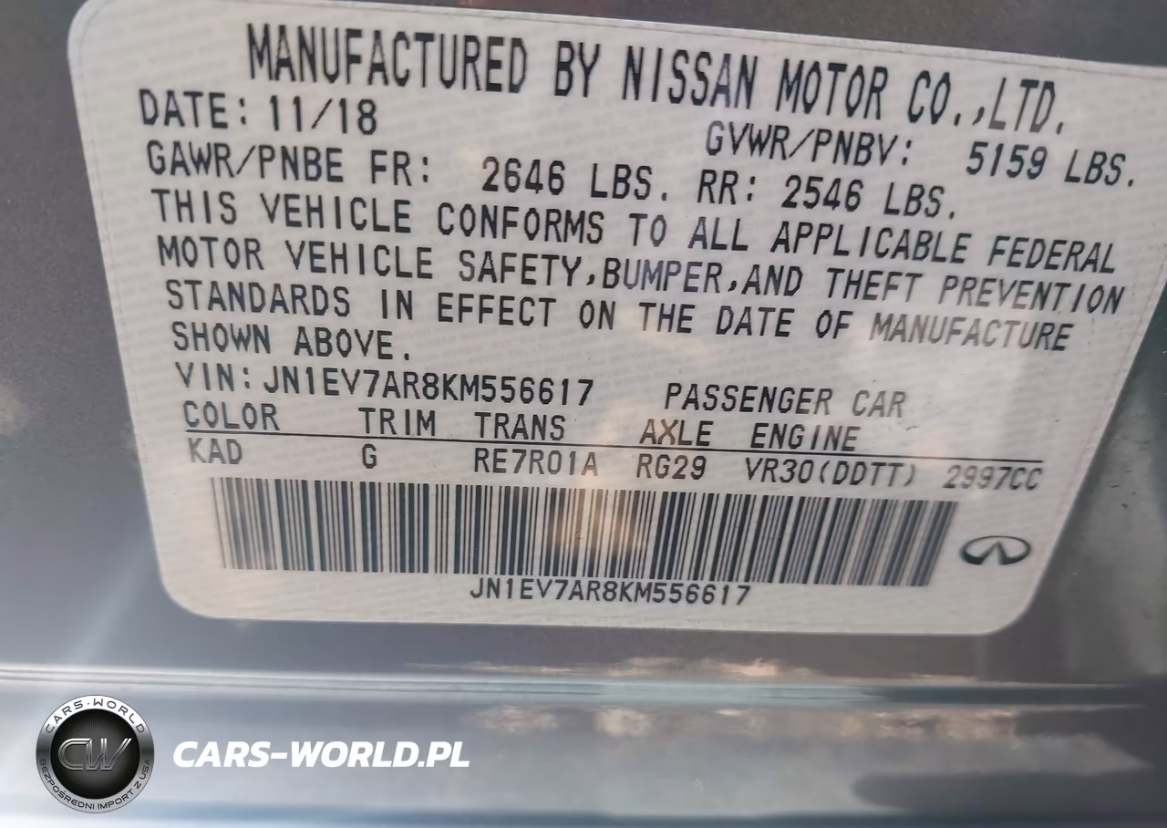 2019 Infiniti Q50 3.0T Luxe VIN:JN1EV7AR8KM556617 - 9