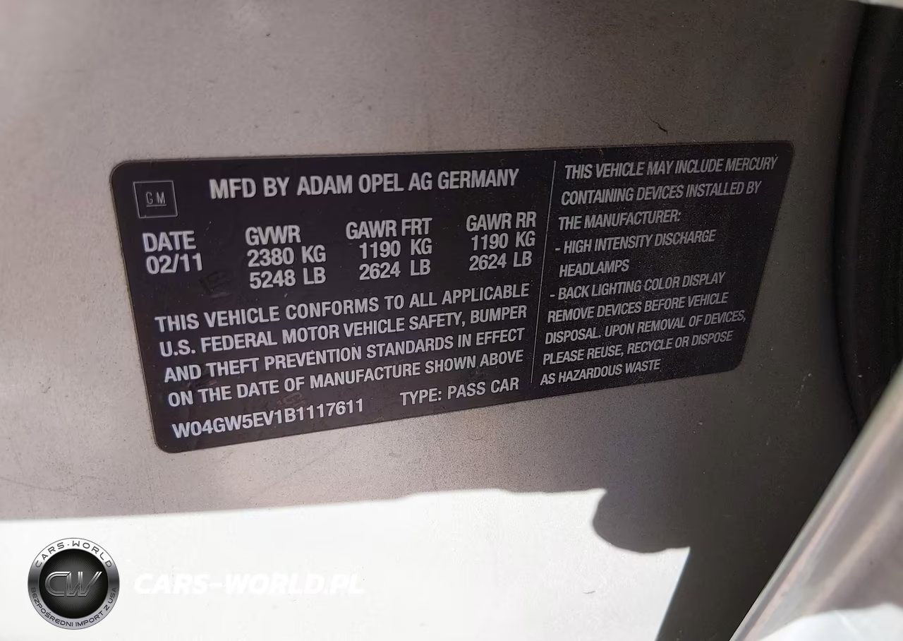 2011 Buick Regal Cxl Turbo Russelsheim VIN:W04GW5EV1B1117611 - 9