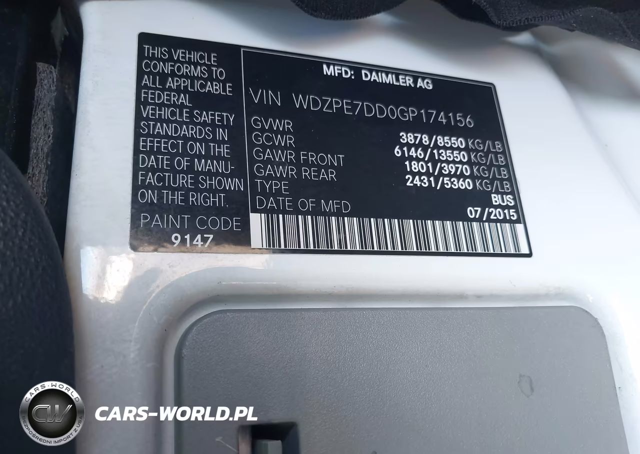 2016 Mercedes-Benz Sprinter 2500 Normal Roof VIN:WDZPE7DD0GP174156 - 9