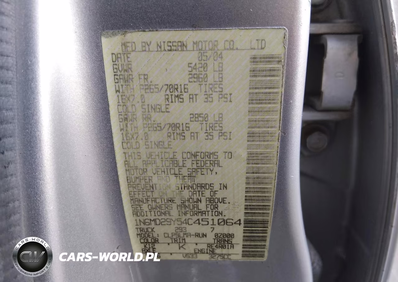 2004 Nissan Frontier Sc-V6 VIN:1N6MD29Y54C451064 - 9