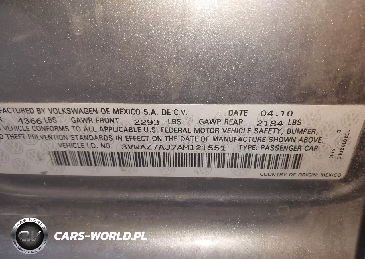 2010 Volkswagen Jetta VIN:3VWAZ7AJ7AM121551 - 9