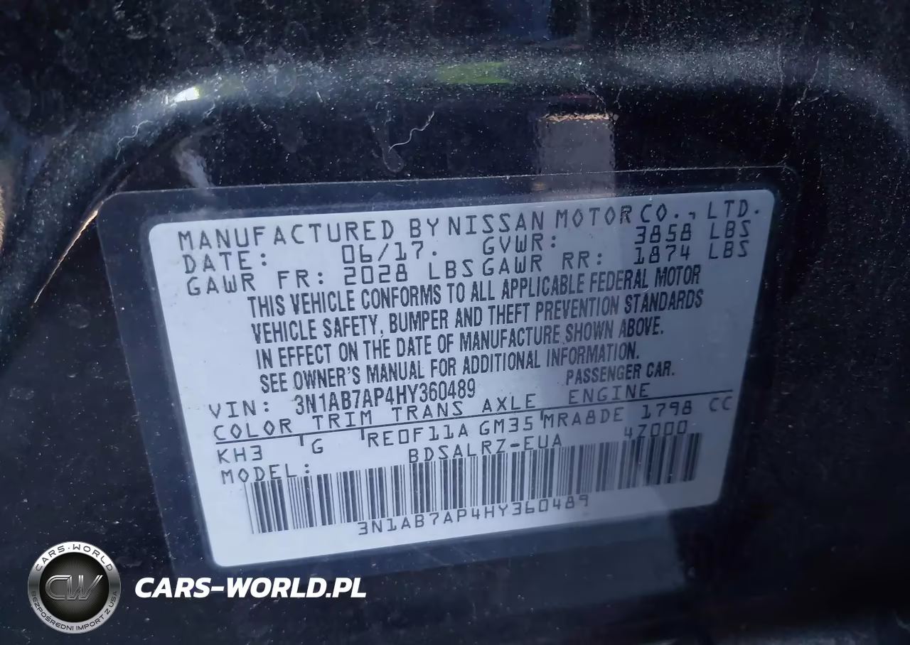 2017 Nissan Sentra Sr VIN:3N1AB7AP4HY360489 - 9