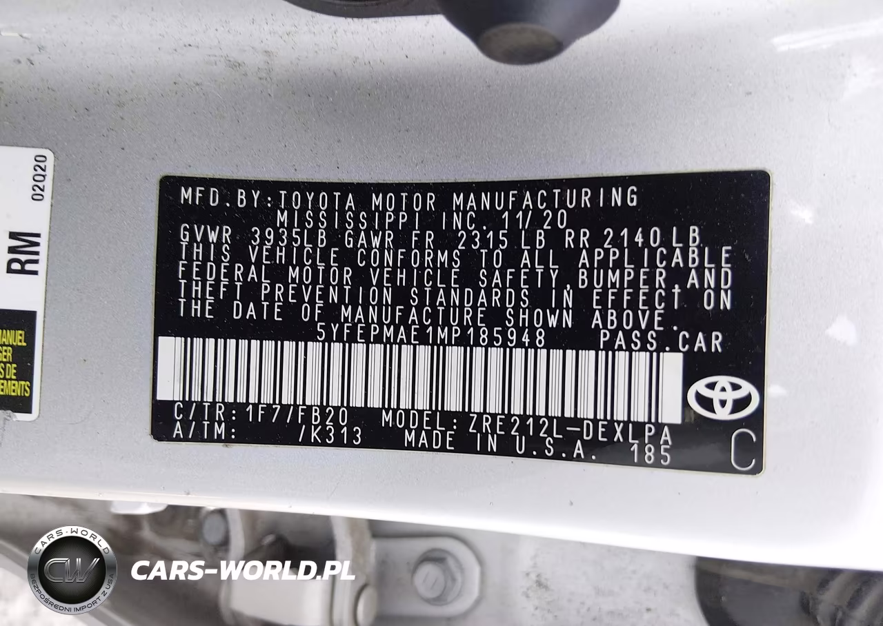 2021 Toyota Corolla Le VIN:5YFEPMAE1MP185948 - 9
