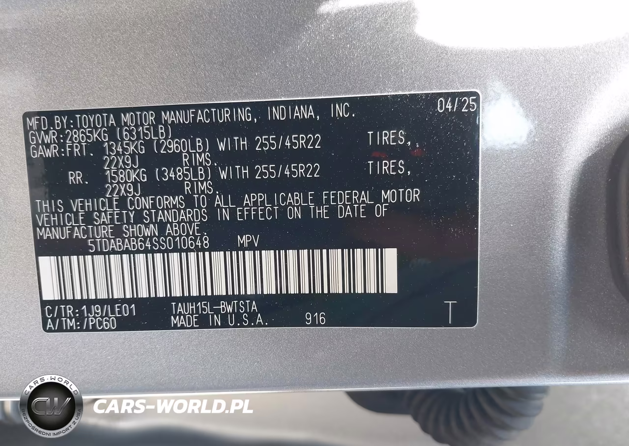 2025 Lexus Tx 500H F Sport Performance Luxury VIN:5TDABAB64SS010648 - 9