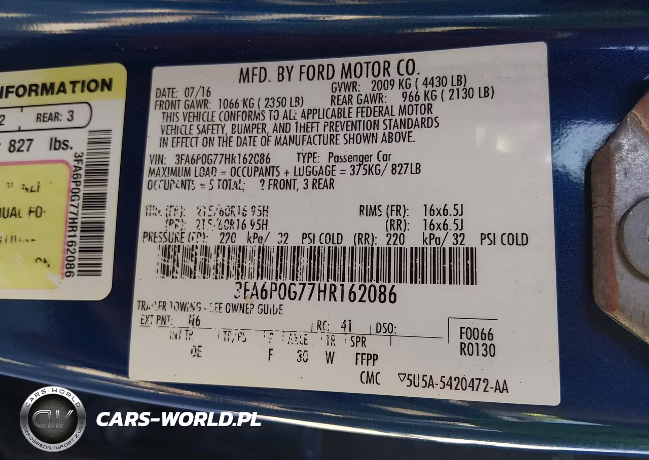 2017 Ford Fusion S VIN:3FA6P0G77HR162086 - 9