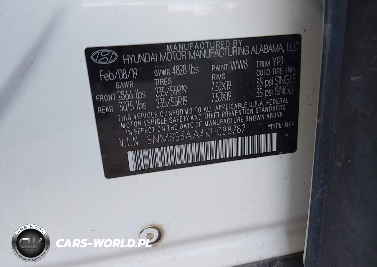 2019 Hyundai Santa Fe Ultimate 2.0T VIN:5NMS53AA4KH088282 - 9