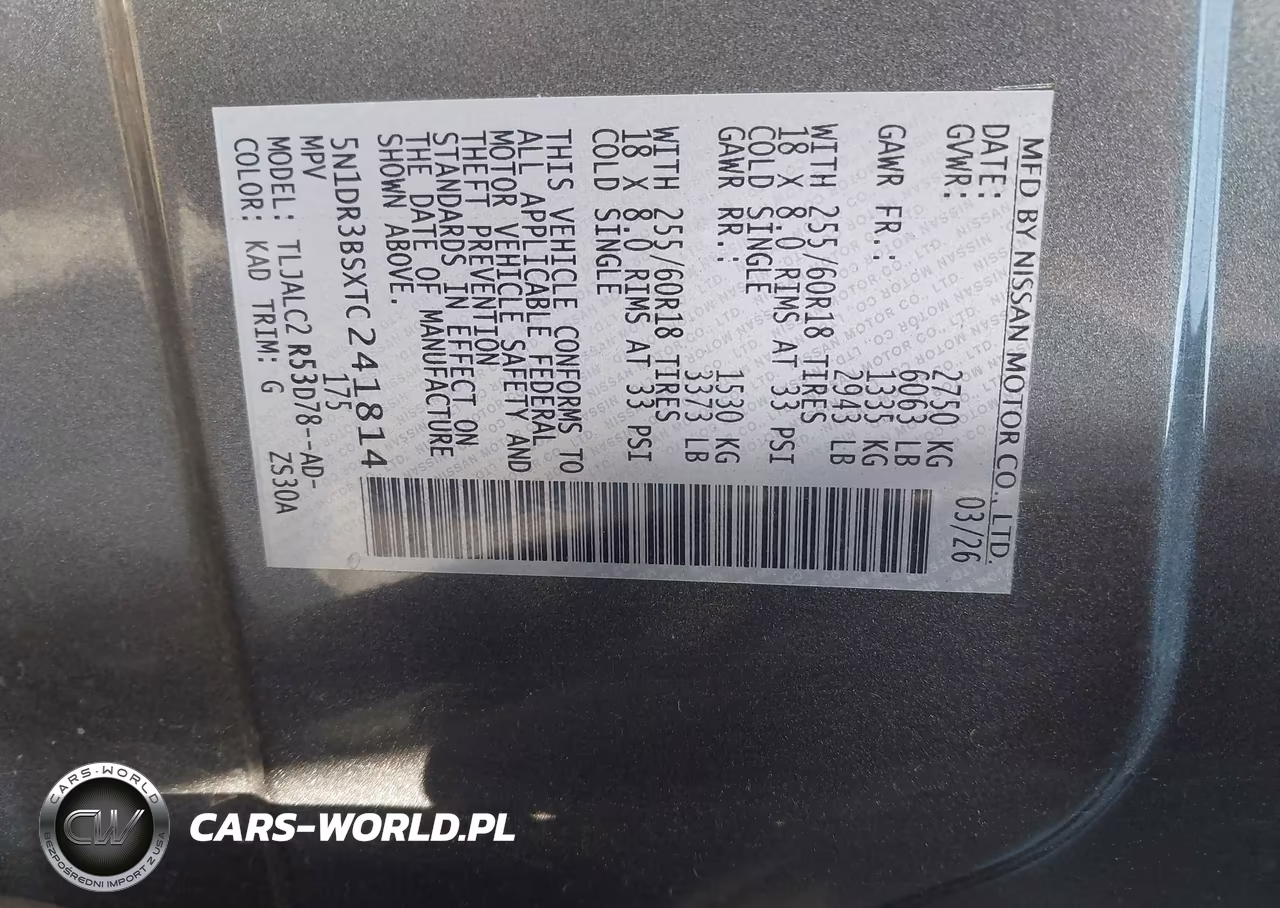 2026 Nissan Pathfinder Sv VIN:5N1DR3BSXTC241814 - 9