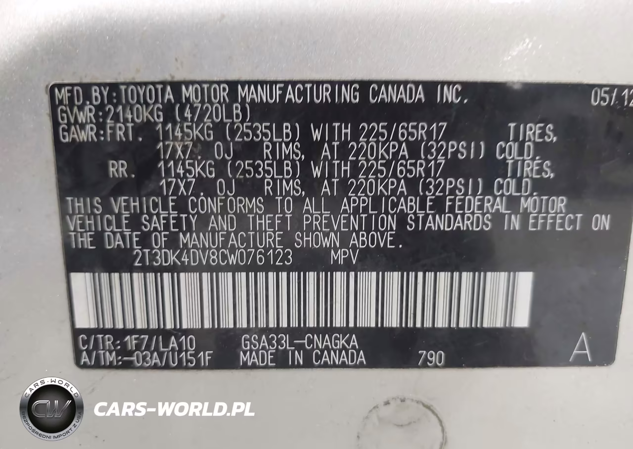2012 Toyota Rav4 Limited V6 VIN:2T3DK4DV8CW076123 - 9