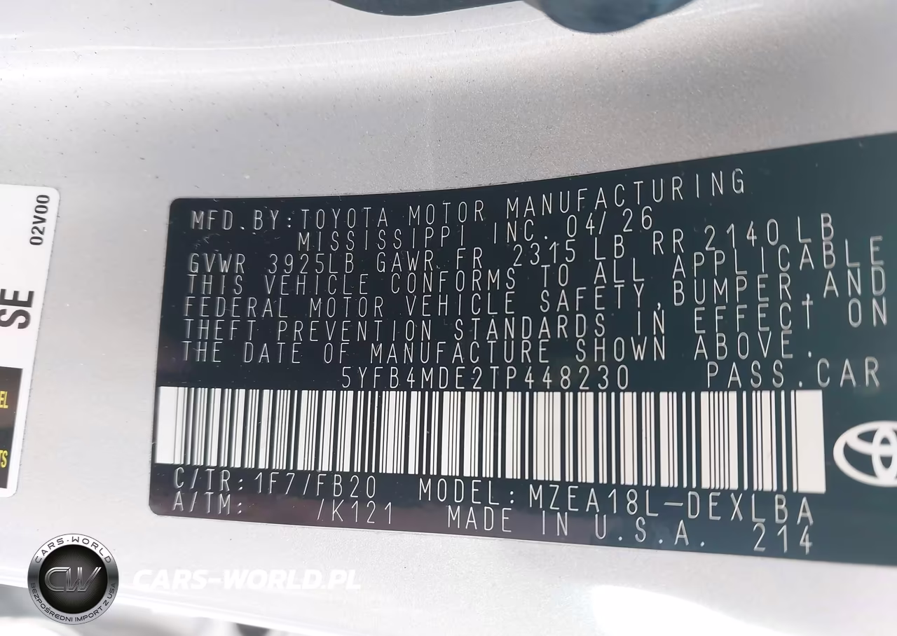 2026 Toyota Corolla Le VIN:5YFB4MDE2TP448230 - 9