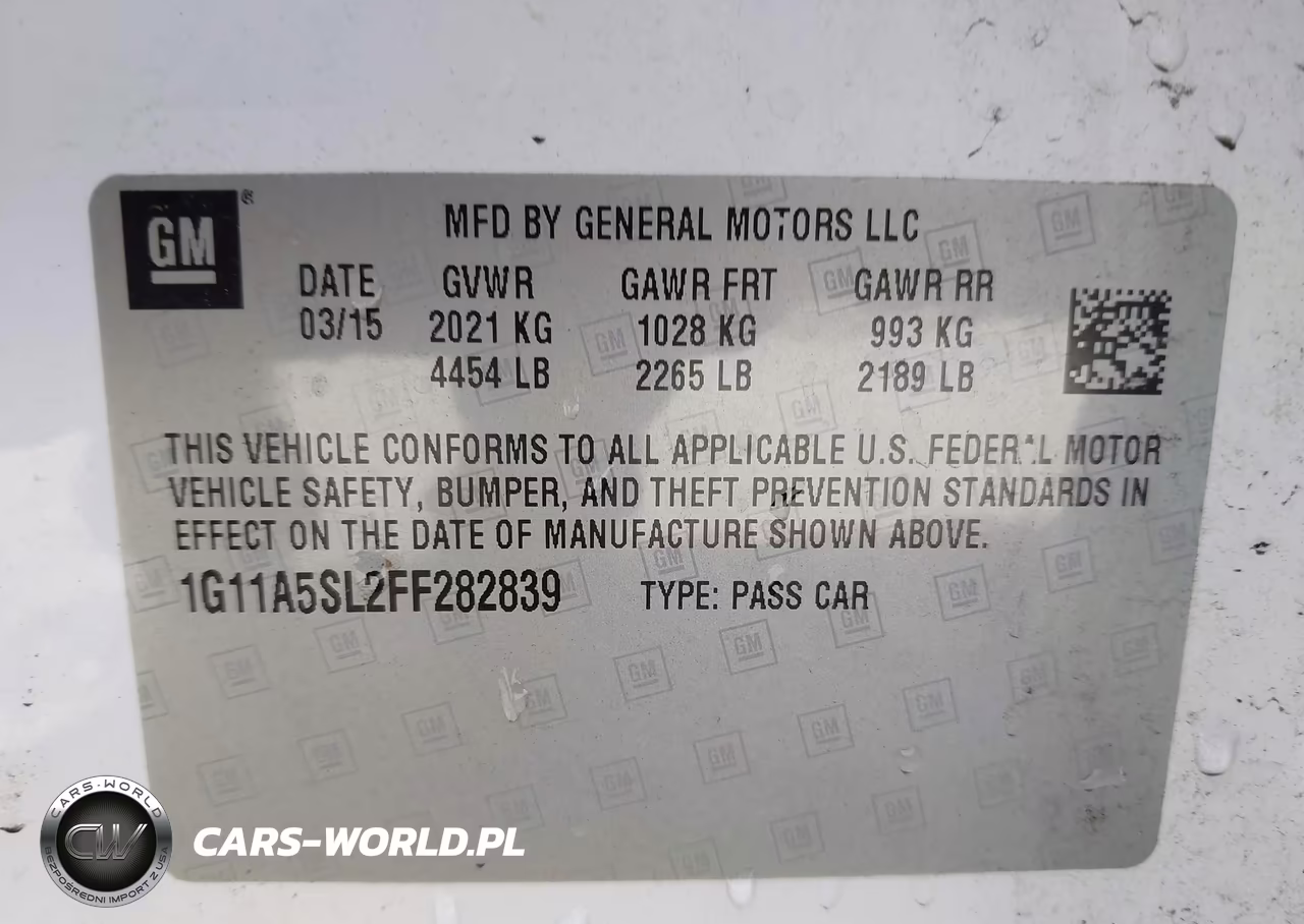 2015 Chevrolet Malibu 1Fl VIN:1G11A5SL2FF282839 - 9