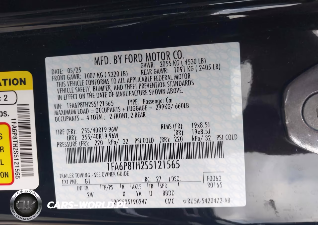 2025 Ford Mustang Ecoboost Fastback VIN:1FA6P8TH2S5121565 - 9