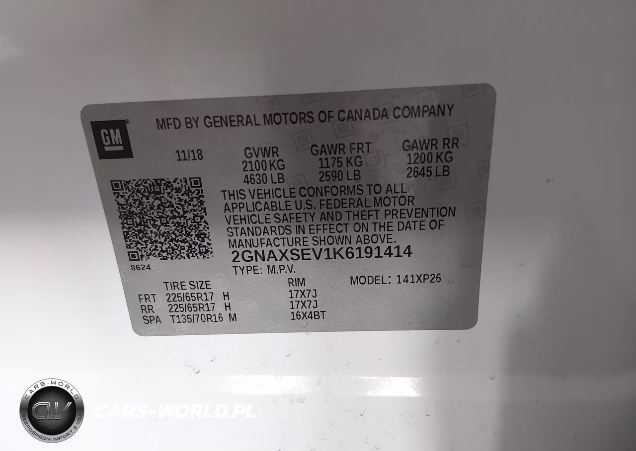 2019 Chevrolet Equinox Ls VIN:2GNAXSEV1K6191414 - 9