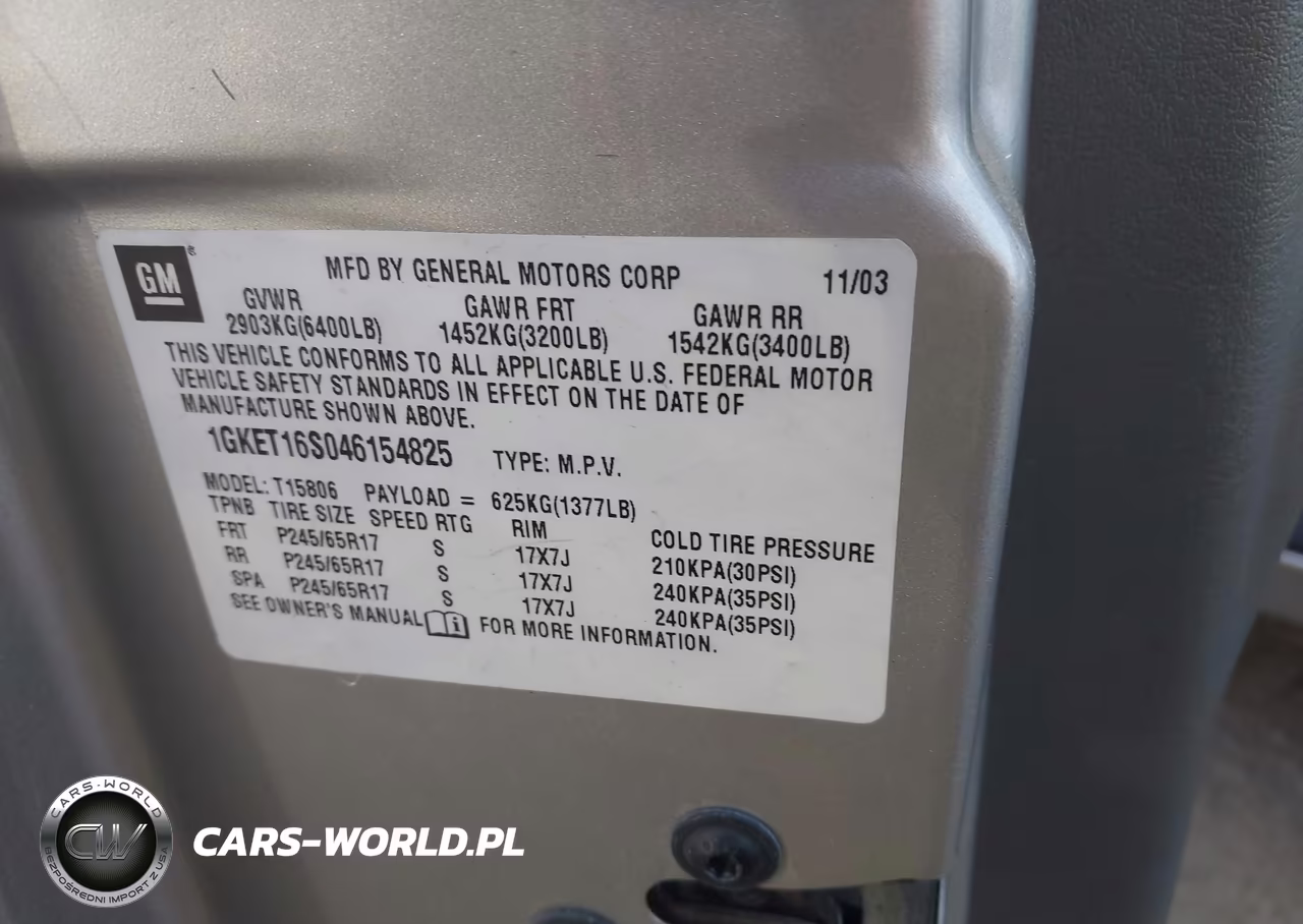 2004 GMC Envoy Xl Sle VIN:1GKET16S046154825 - 9