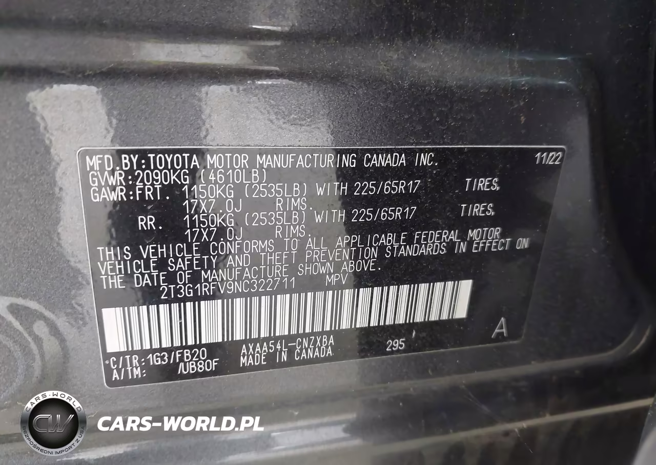 2022 Toyota Rav4 Le VIN:2T3G1RFV9NC322711 - 9