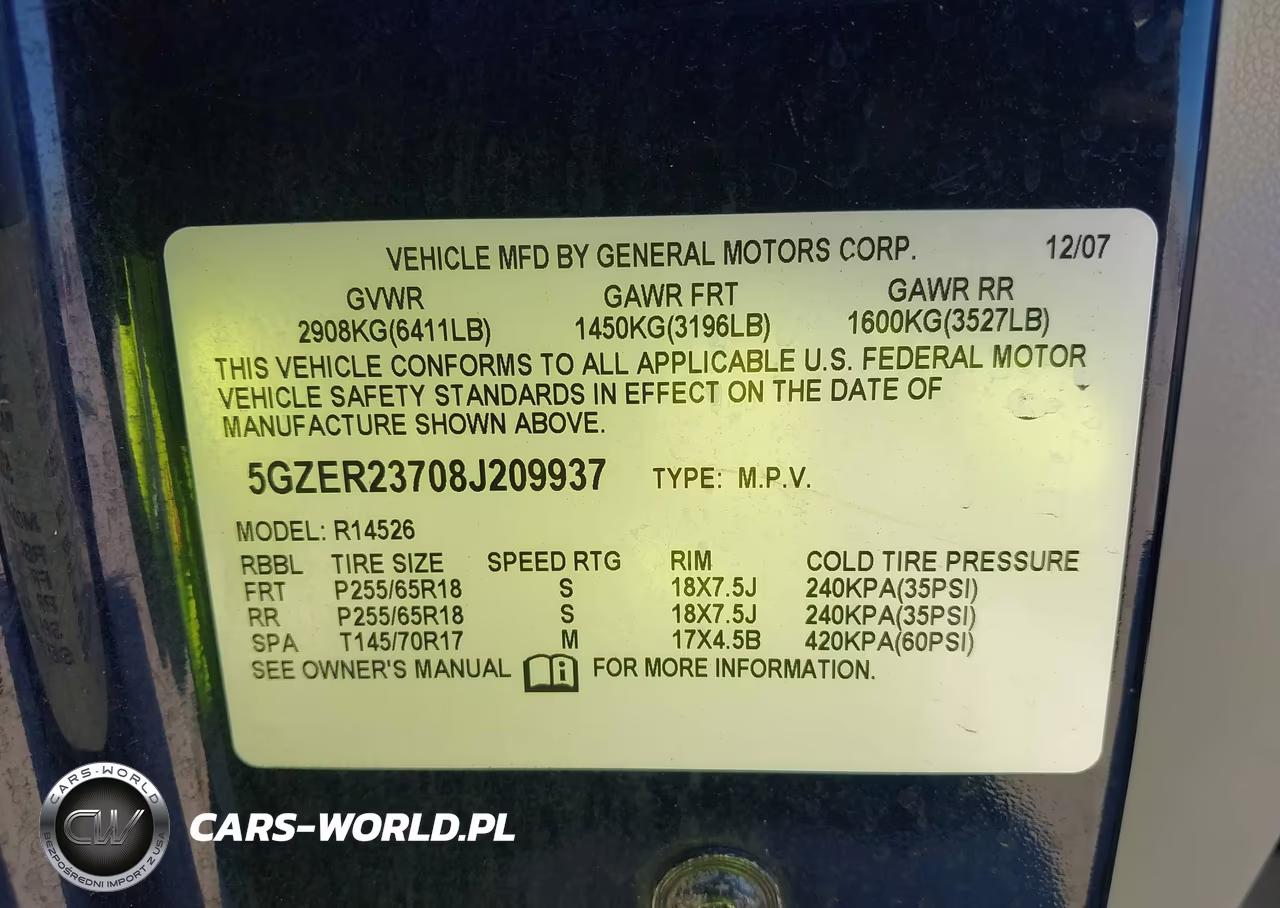2008 Saturn Outlook Xr VIN:5GZER23708J209937 - 9
