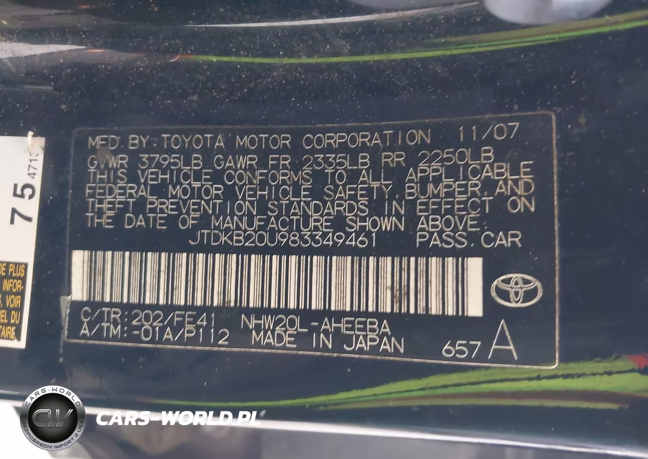 2008 Toyota Prius VIN:JTDKB20U983349461 - 9