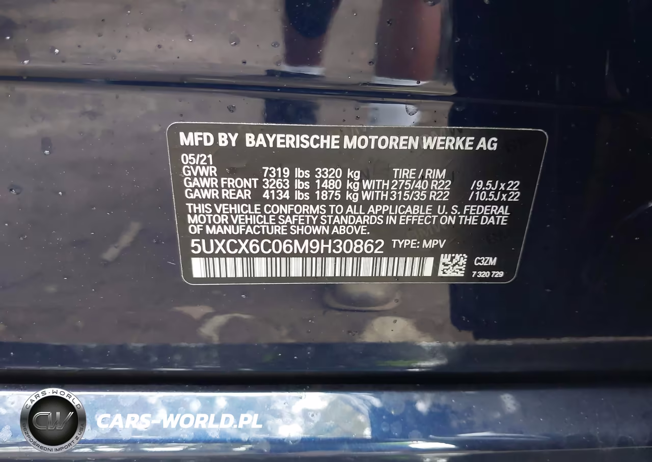 2021 BMW X7 M50I VIN:5UXCX6C06M9H30862 - 9