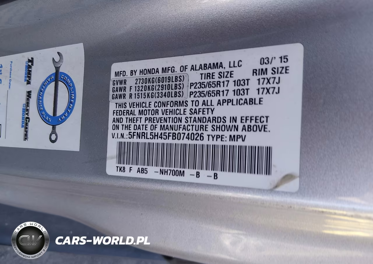 2015 Honda Odyssey Ex VIN:5FNRL5H45FB074026 - 9
