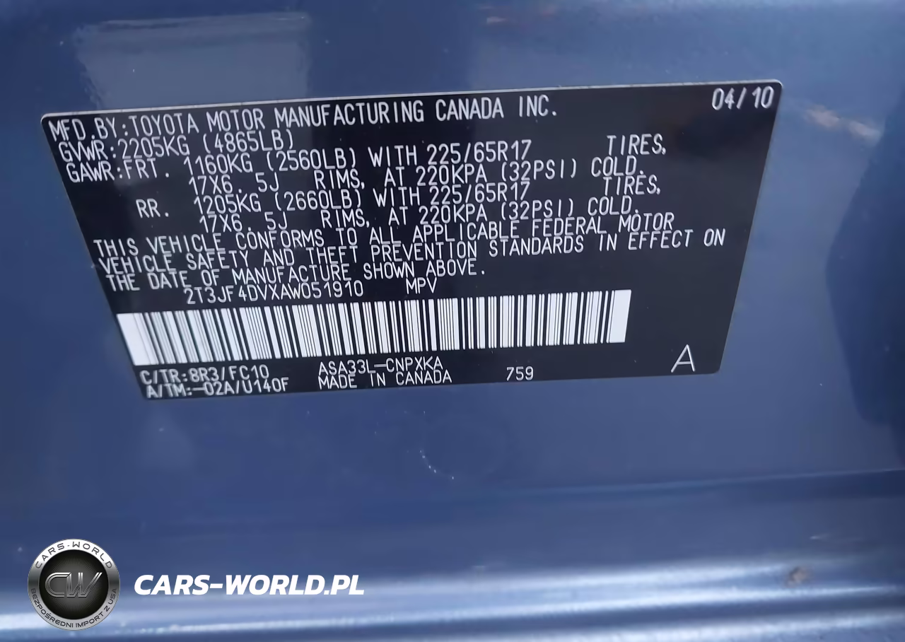 2010 Toyota Rav4 VIN:2T3JF4DVXAW051910 - 9