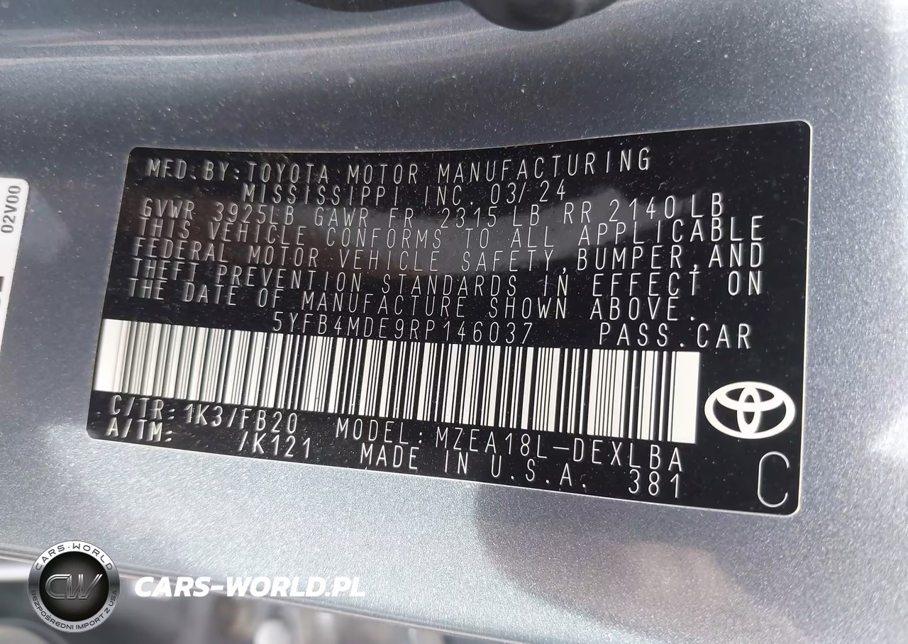 2024 Toyota Corolla Le VIN:5YFB4MDE9RP146037 - 9