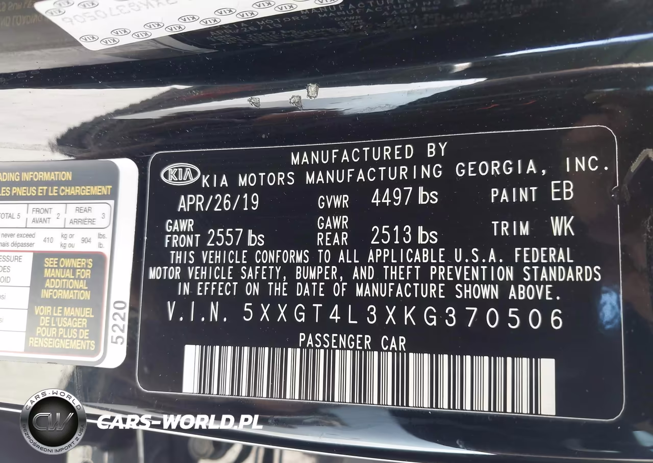 2019 Kia Optima Lx VIN:5XXGT4L3XKG370506 - 9