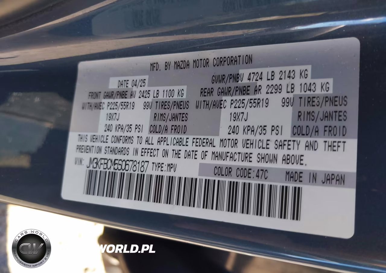 2025 Mazda Cx-5 2.5 S Carbon Edition VIN:JM3KFBCM5S0678187 - 9