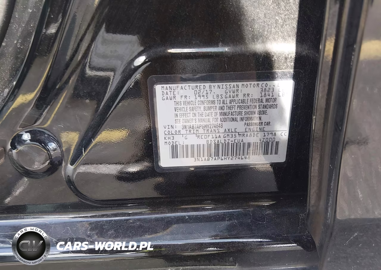2017 Nissan Sentra Sv VIN:3N1AB7AP6HY274648 - 9
