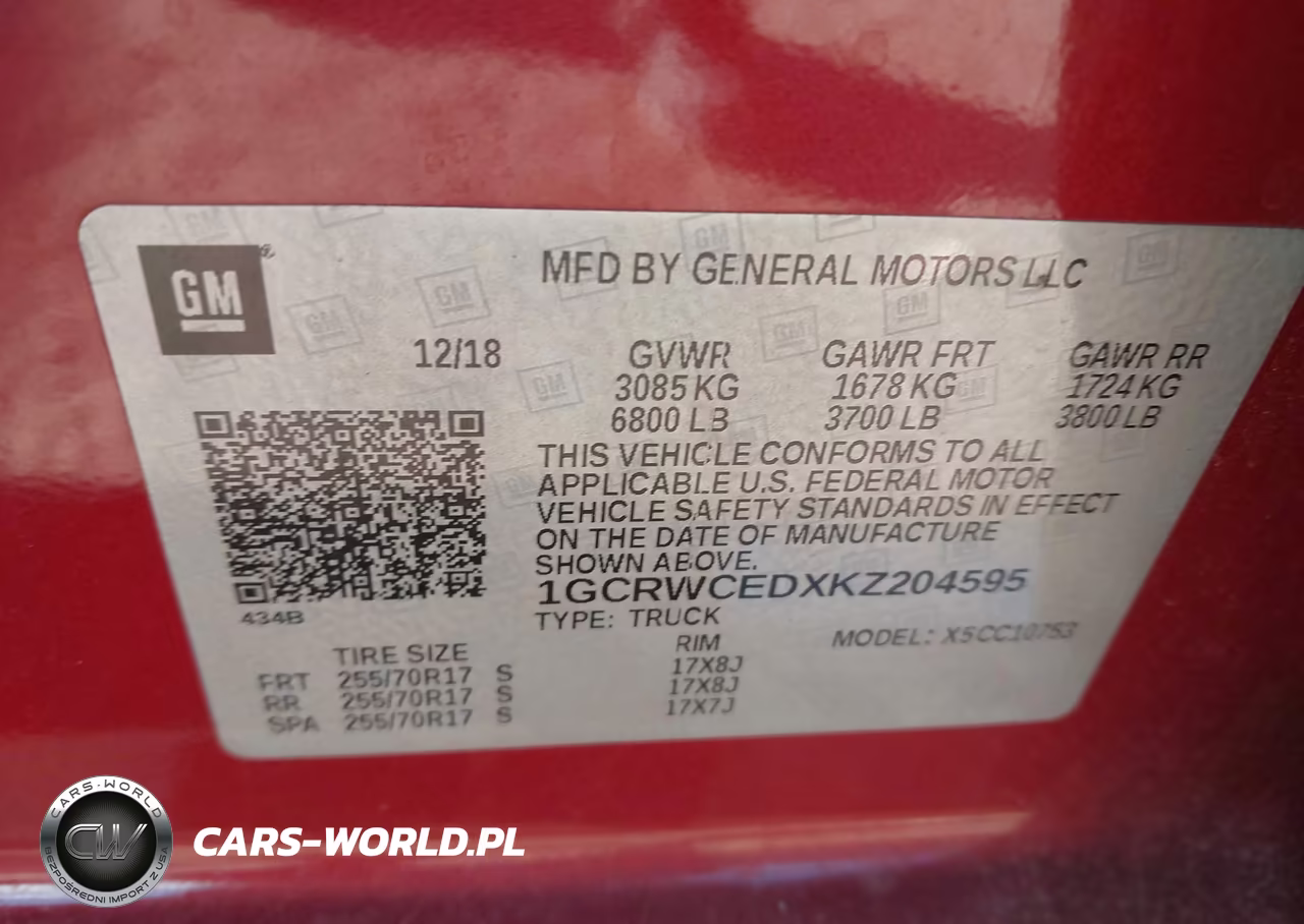 2019 Chevrolet Silverado 1500 Lt VIN:1GCRWCEDXKZ204595 - 9