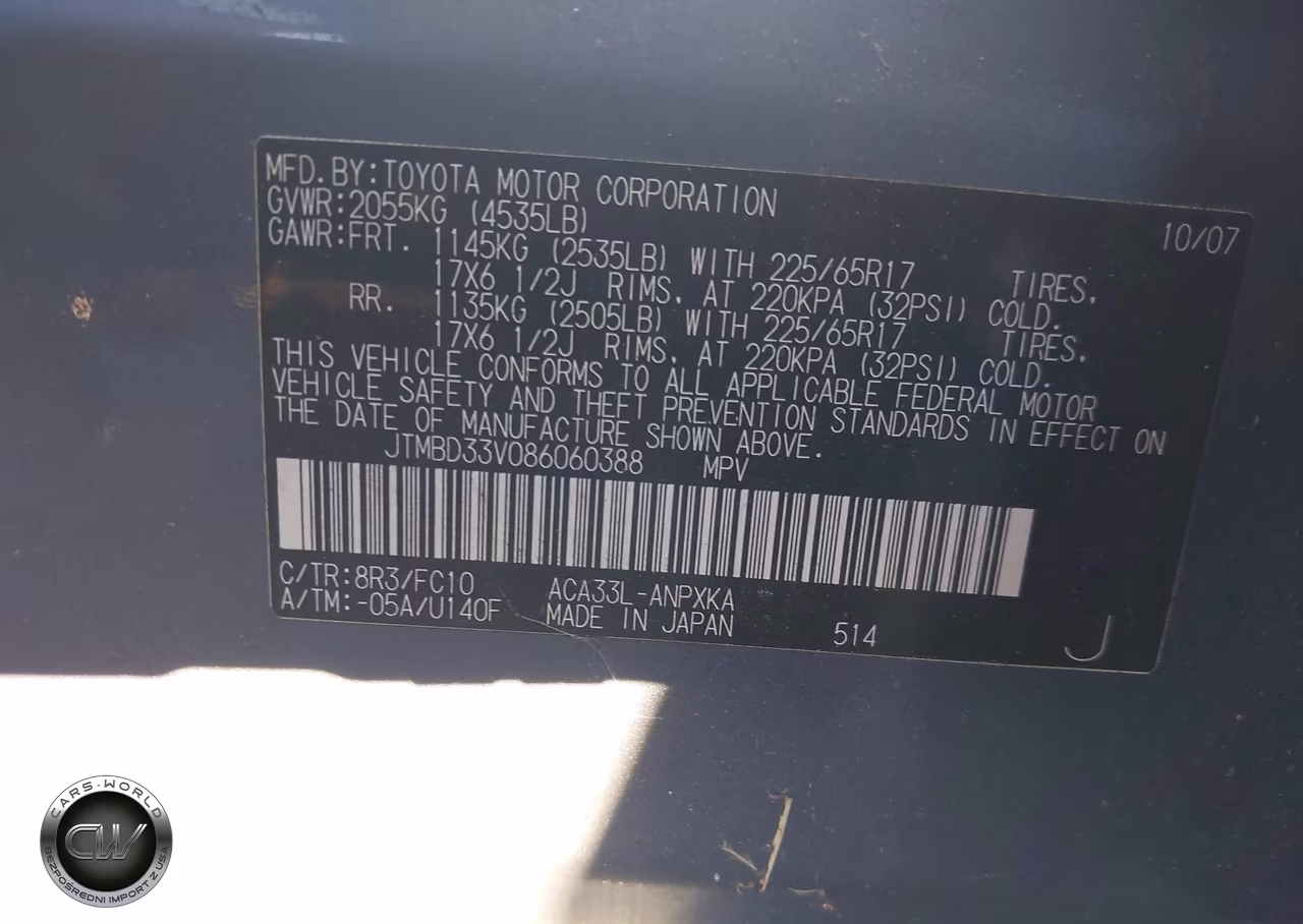 2008 Toyota Rav4 VIN:JTMBD33V086060388 - 9