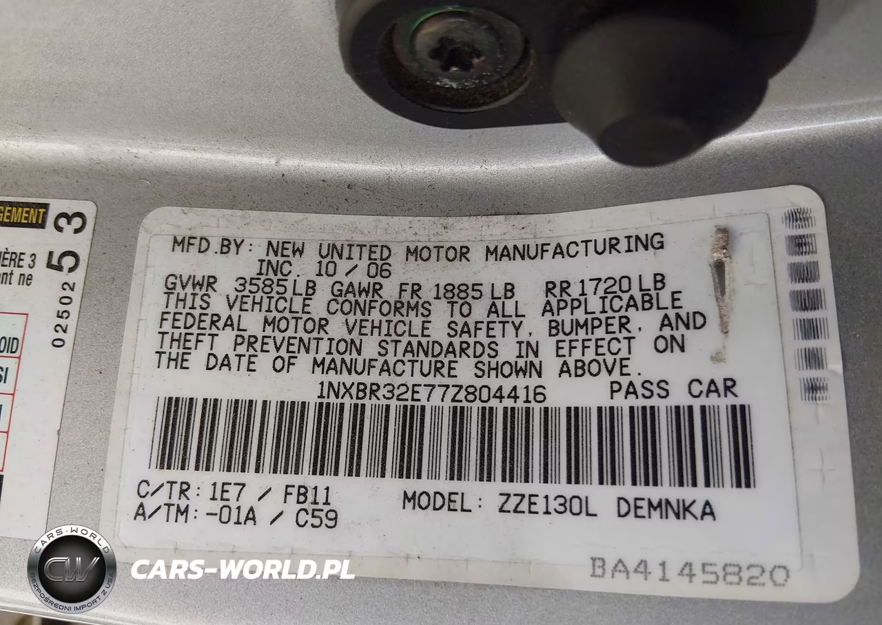 2007 Toyota Corolla Le VIN:1NXBR32E77Z804416 - 9