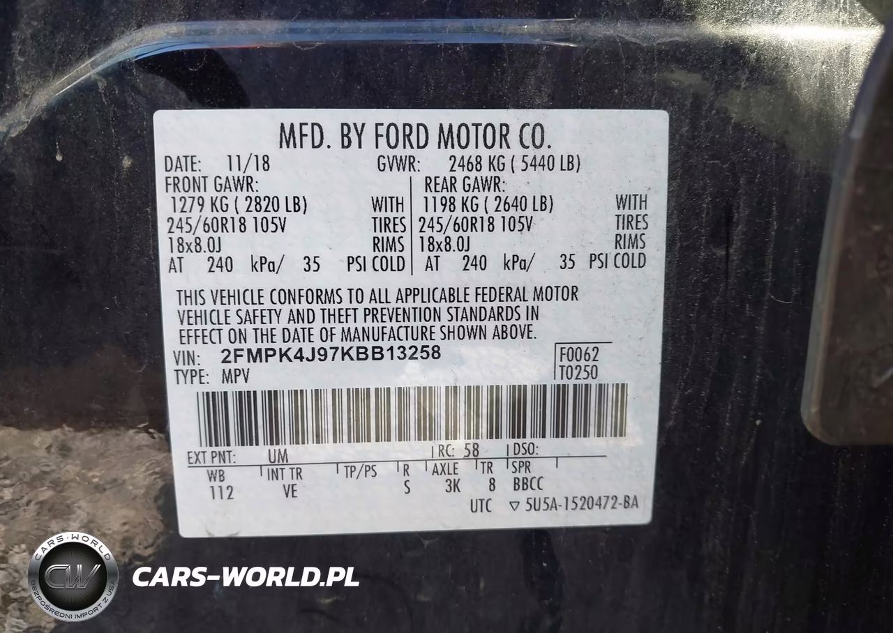 2019 Ford Edge Sel VIN:2FMPK4J97KBB13258 - 9