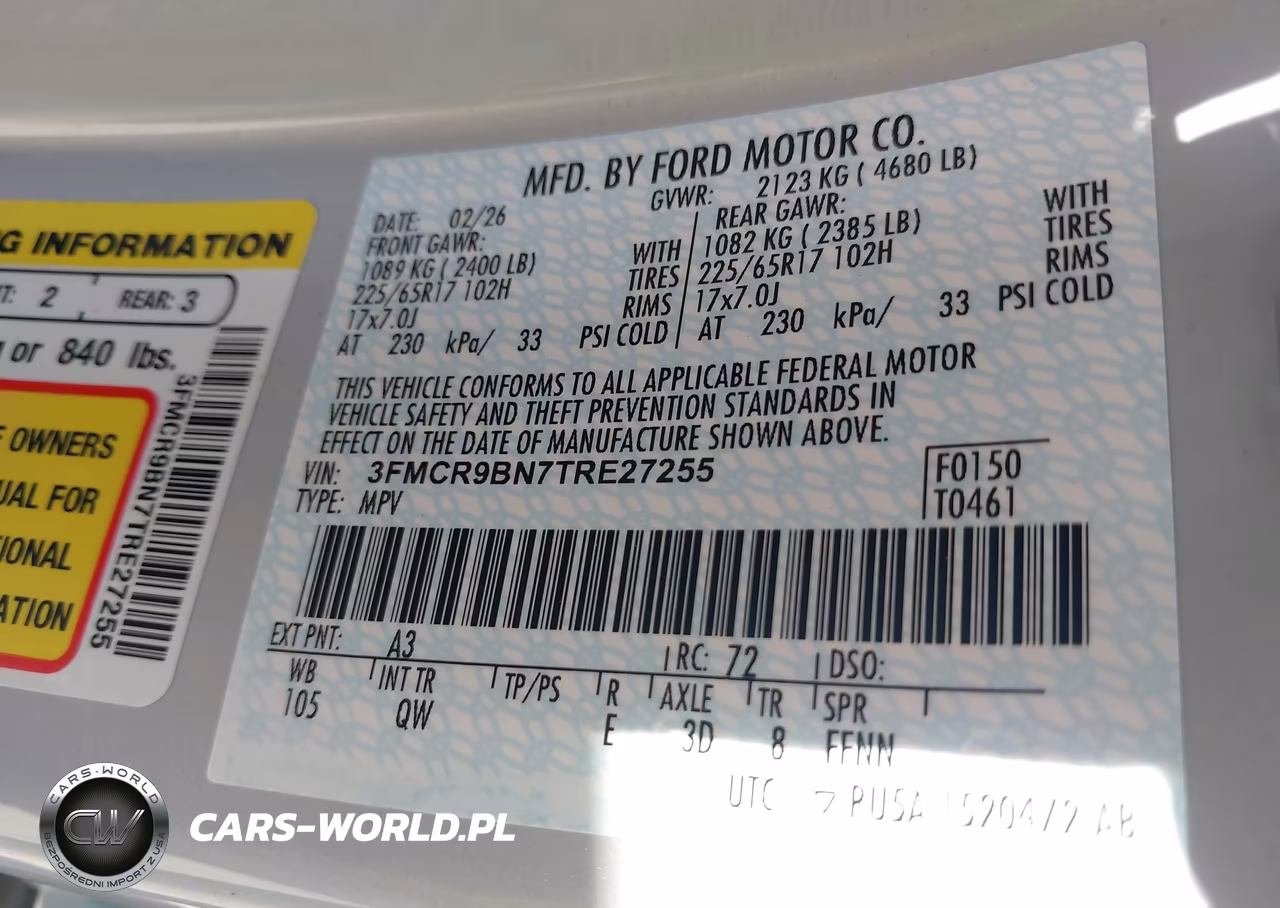 2026 Ford Bronco Sport Big Bend VIN:3FMCR9BN7TRE27255 - 9