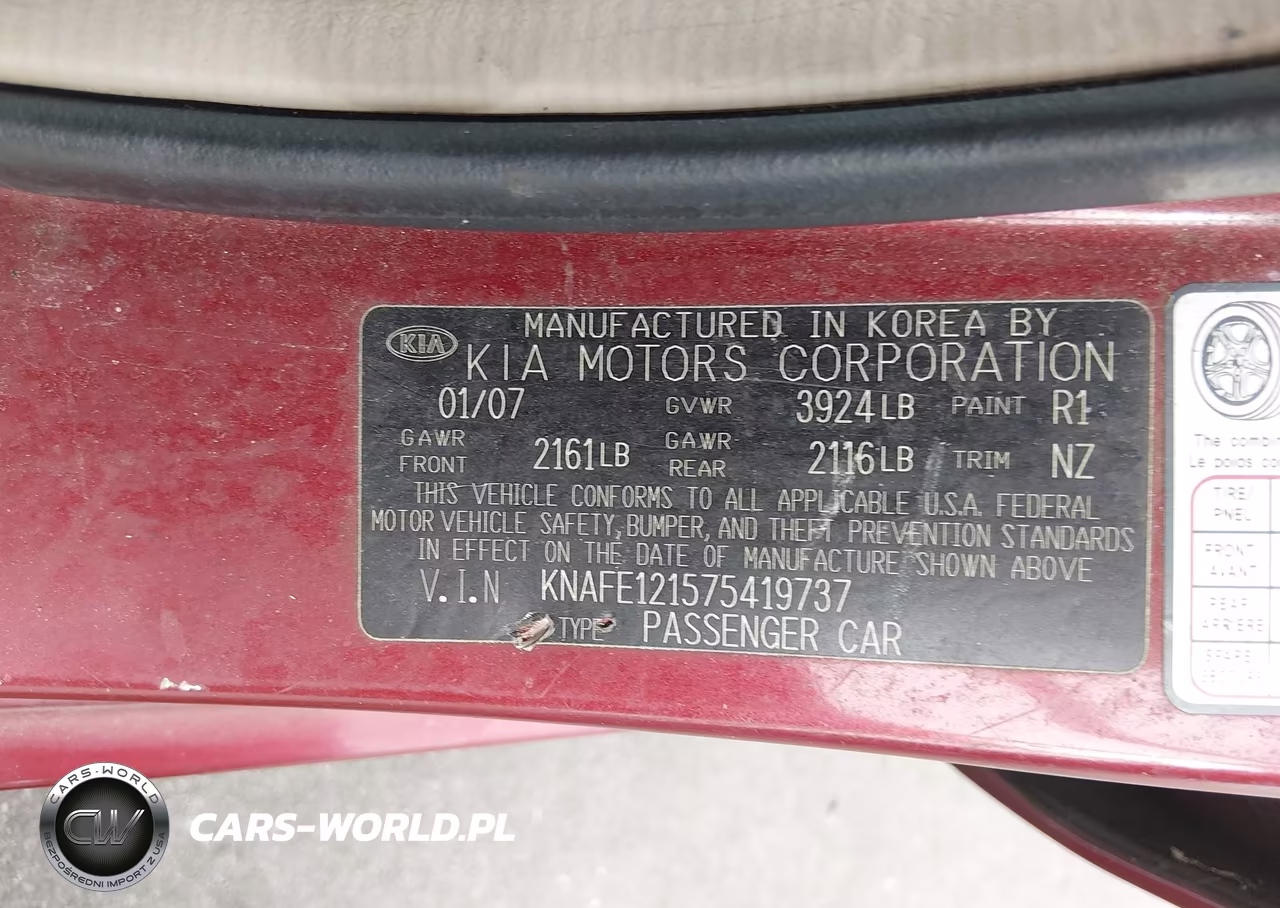 2007 Kia Spectra Ex VIN:KNAFE121575419737 - 9