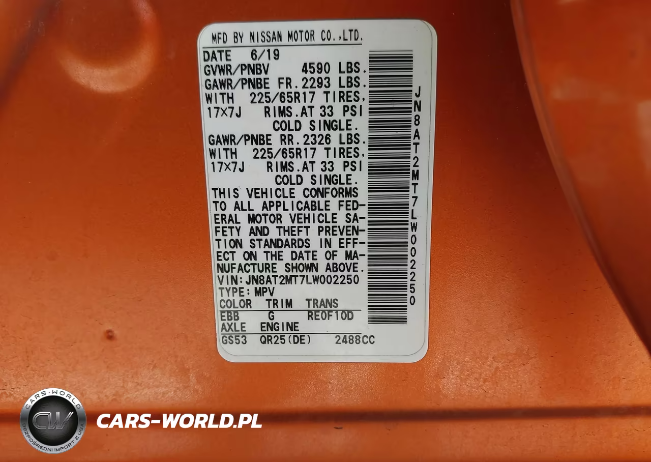 2020 Nissan Rogue Sv Fwd VIN:JN8AT2MT7LW002250 - 17