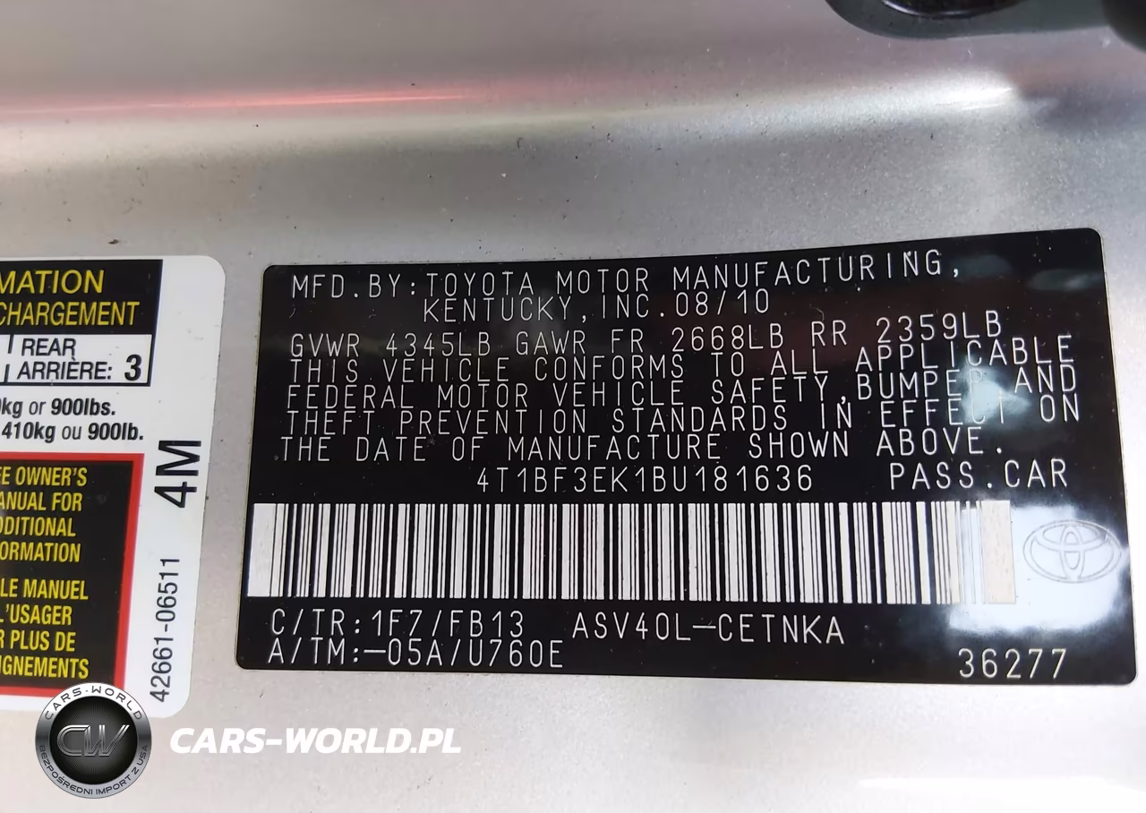 2011 Toyota Camry Le VIN:4T1BF3EK1BU181636 - 9