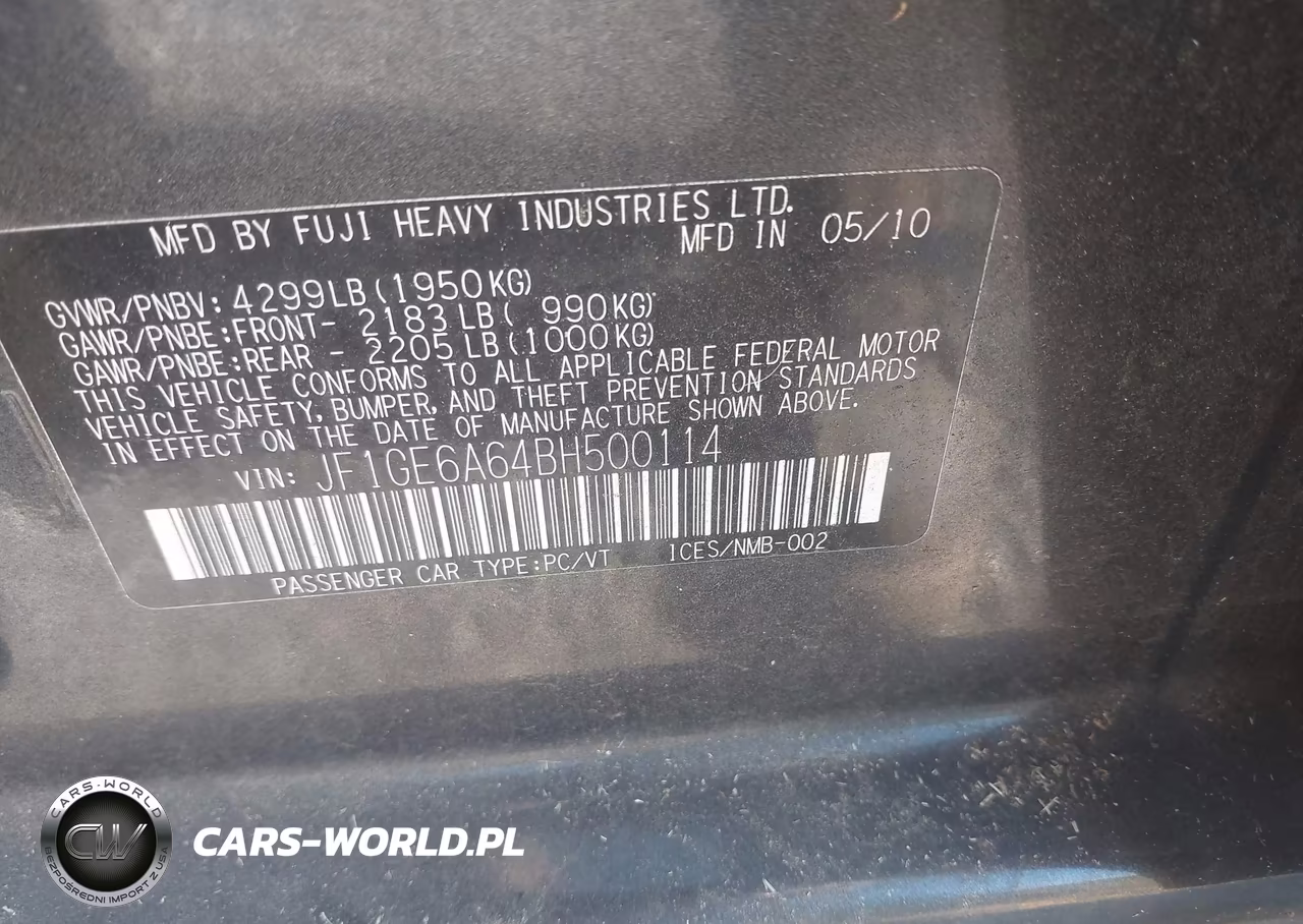 2011 Subaru Impreza 2.5I VIN:JF1GE6A64BH500114 - 9