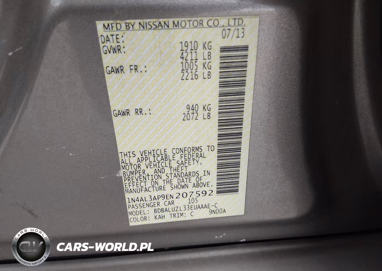 2014 Nissan Altima 2.5 Sv VIN:1N4AL3AP9EN207592 - 9