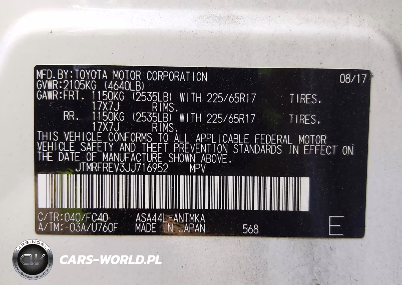 2018 Toyota Rav4 Xle VIN:JTMRFREV3JJ716952 - 9