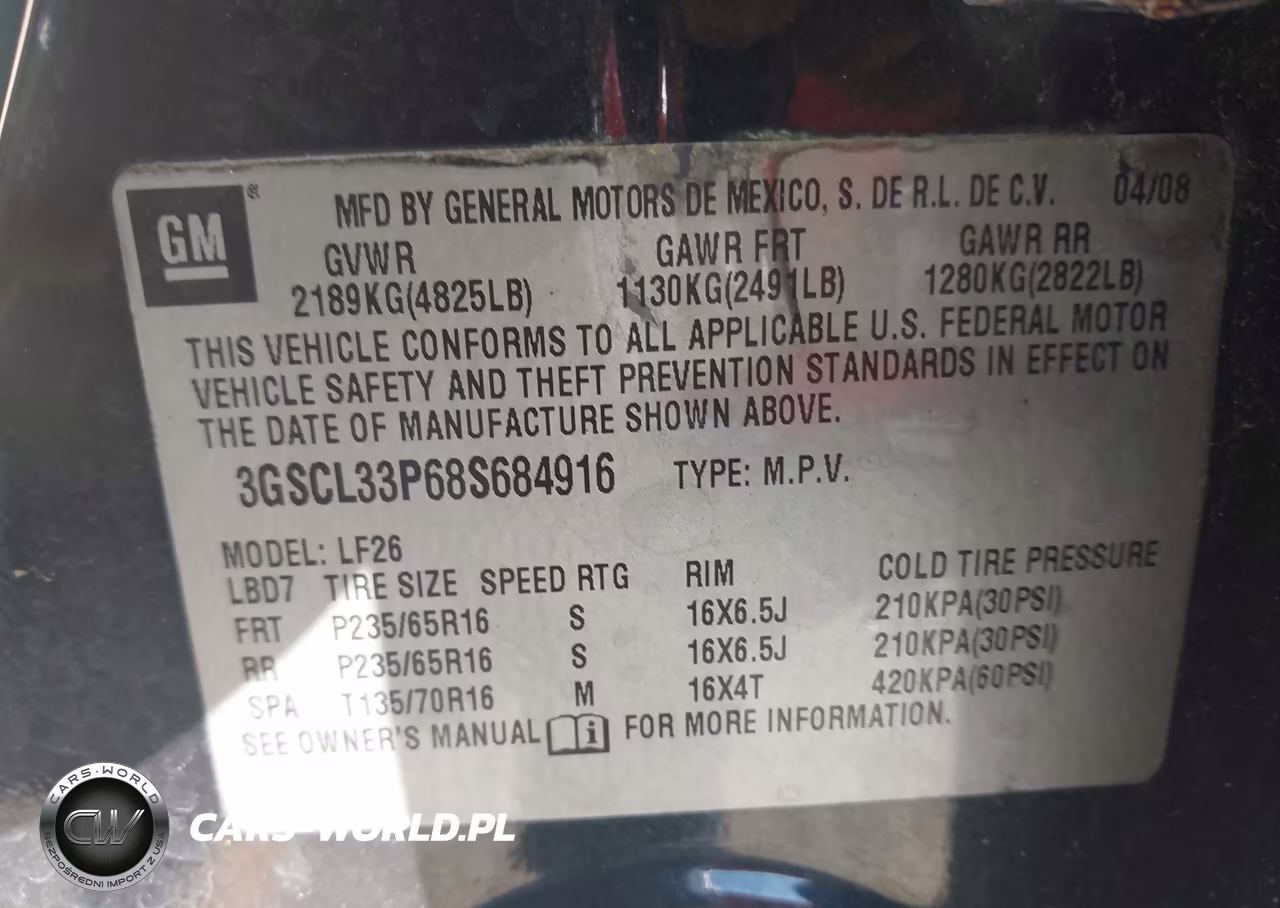 2008 Saturn Vue 4-Cyl Xe VIN:3GSCL33P68S684916 - 9