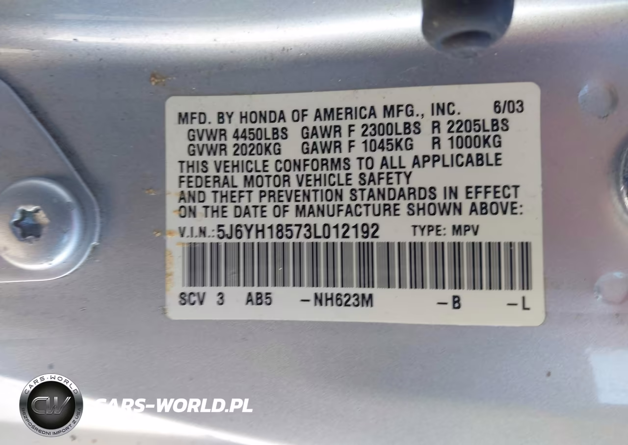 2003 Honda Element Ex VIN:5J6YH18573L012192 - 9