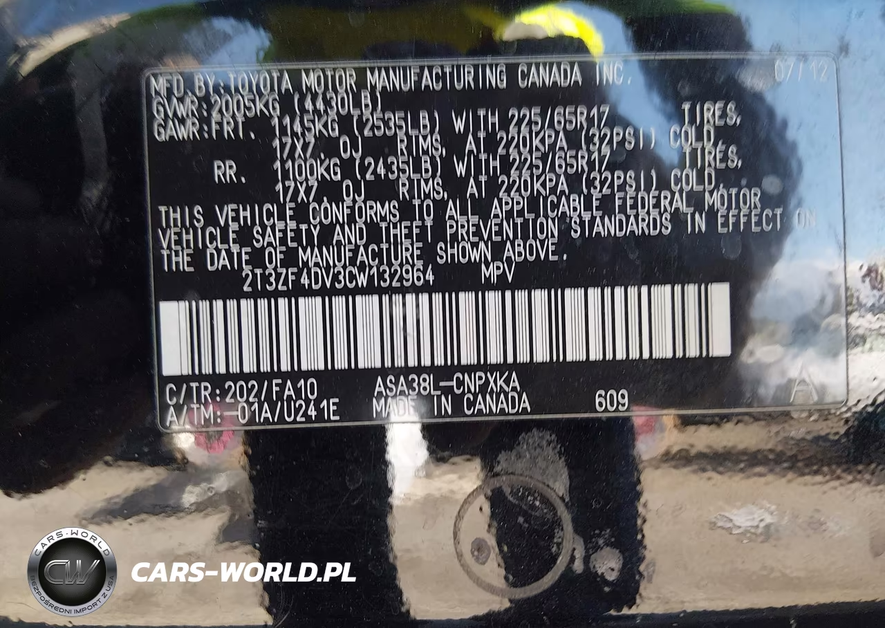 2012 Toyota Rav4 VIN:2T3ZF4DV3CW132964 - 9