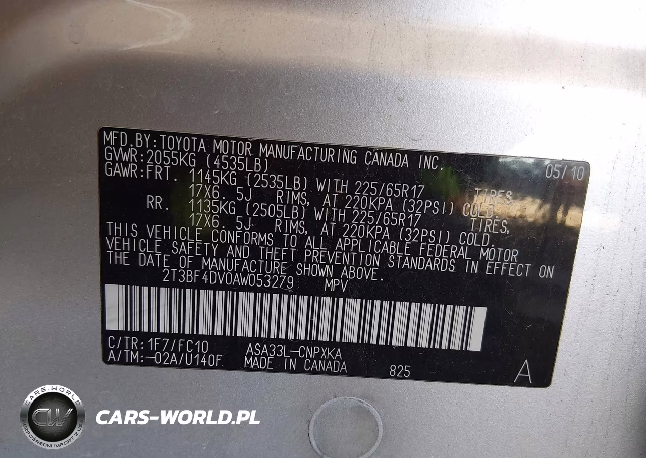 2010 Toyota Rav4 VIN:2T3BF4DV0AW053279 - 9