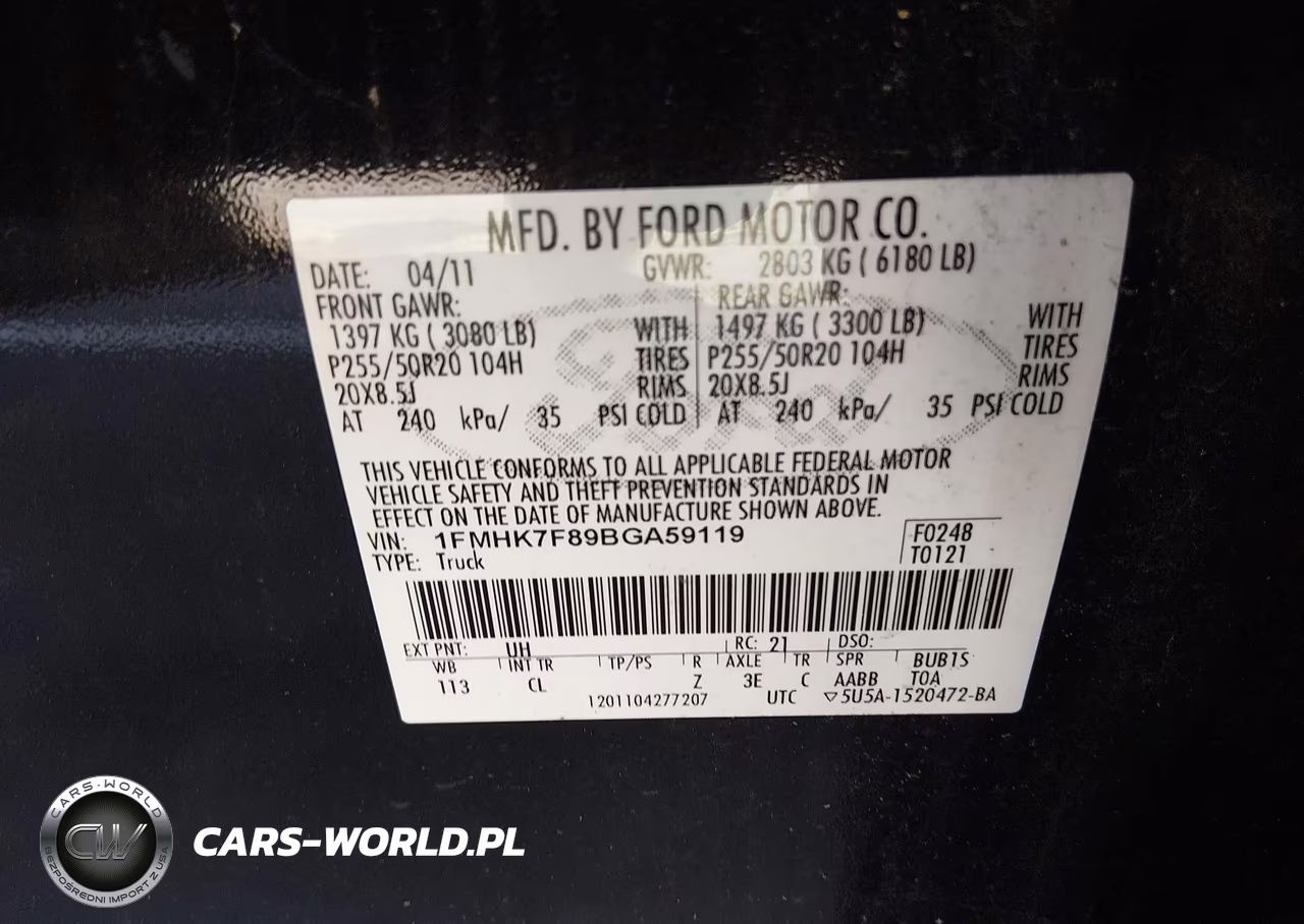 2011 Ford Explorer Limited VIN:1FMHK7F89BGA59119 - 9