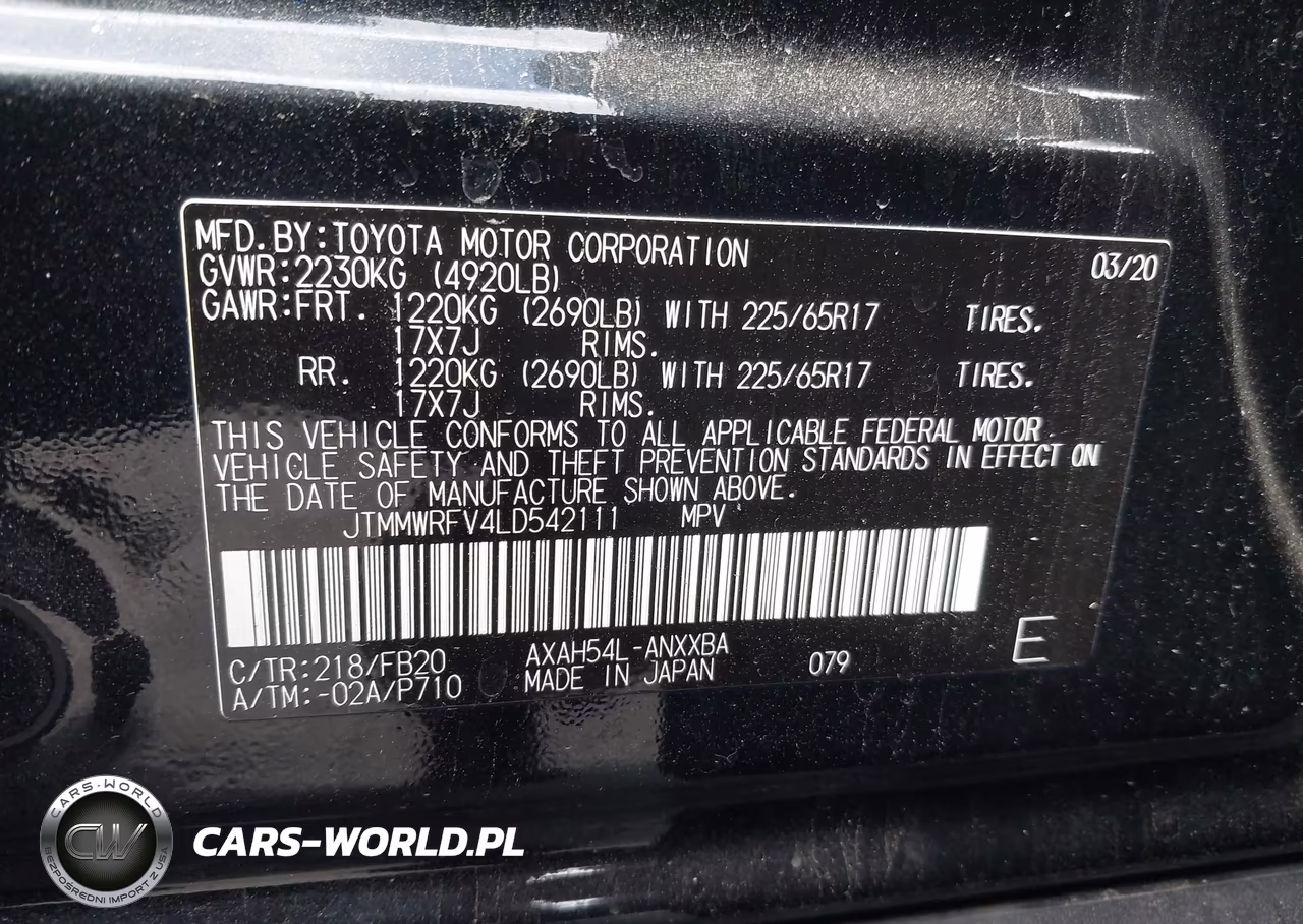 2020 Toyota Rav4 Hybrid Le VIN:JTMMWRFV4LD542111 - 9