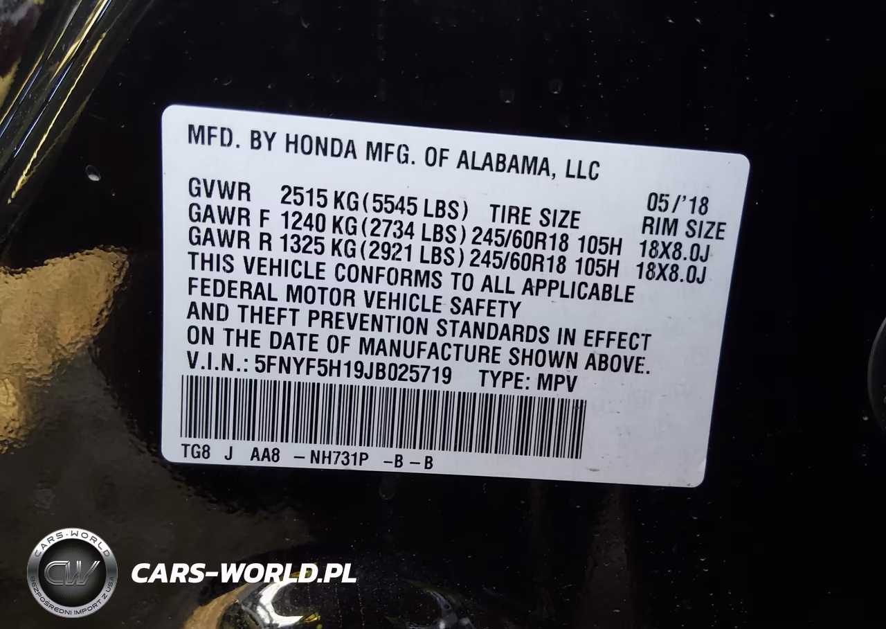 2018 Honda Pilot Lx VIN:5FNYF5H19JB025719 - 9
