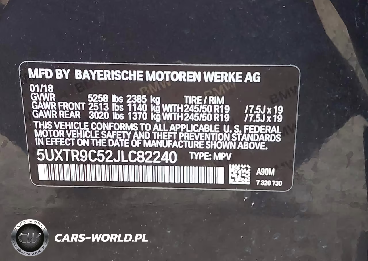 2018 BMW X3 xDrive30I VIN:5UXTR9C52JLC82240 - 9