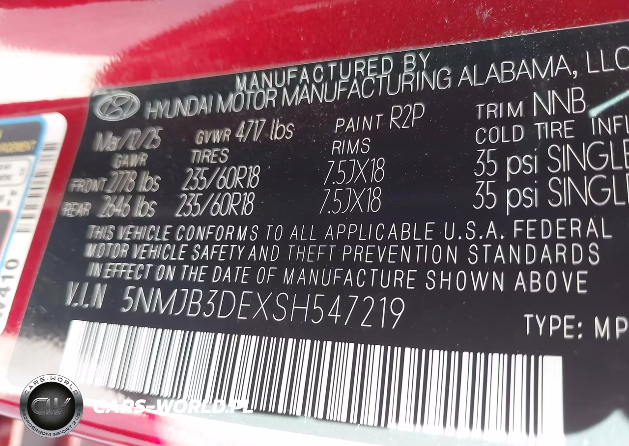 2025 Hyundai Tucson Sel VIN:5NMJB3DEXSH547219 - 9