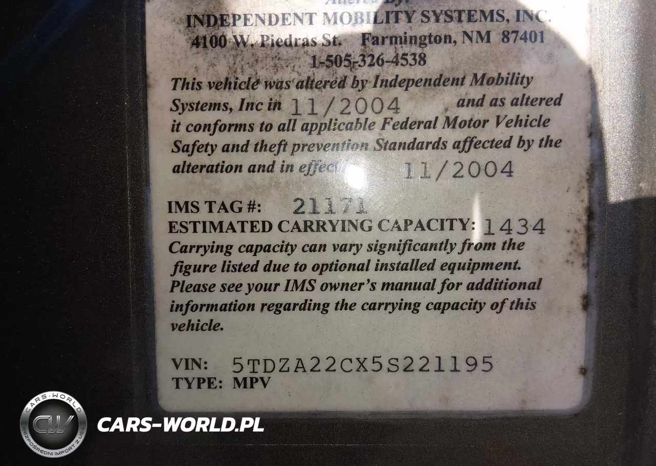 2005 Toyota Sienna Xle VIN:5TDZA22CX5S221195 - 9