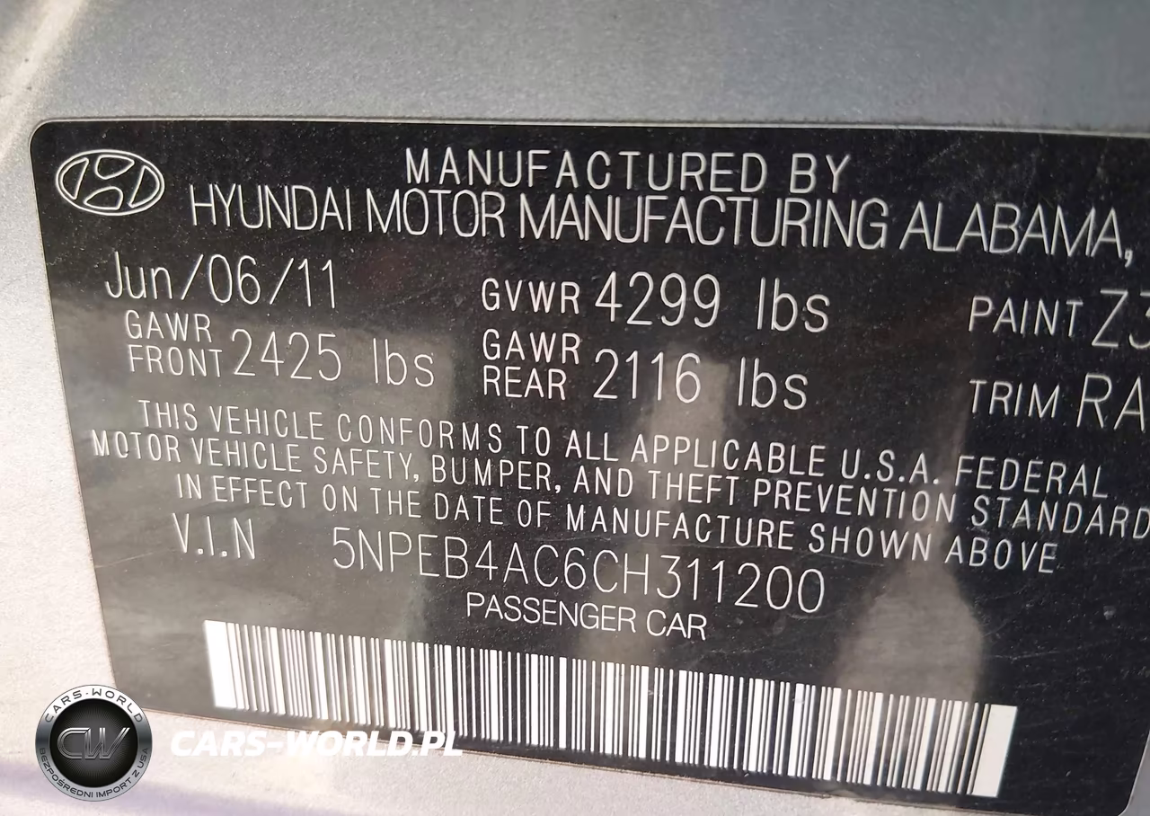 2012 Hyundai Sonata Gls VIN:5NPEB4AC6CH311200 - 9