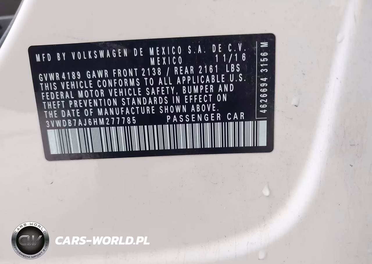 2017 Volkswagen Jetta 1.4T Se VIN:3VWDB7AJ6HM277785 - 9